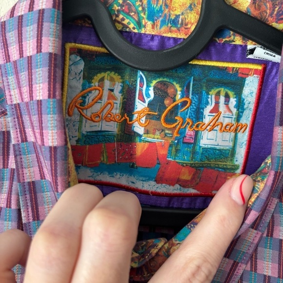Robert Graham | Men's Patterned 100% Cotton Button Down Shirt Classic Fit Size L - Picture 4 of 7